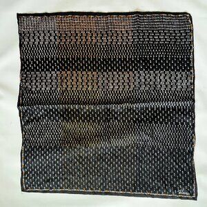 PENDLETON Black & Orange Dotted Print Square Silk Scarf